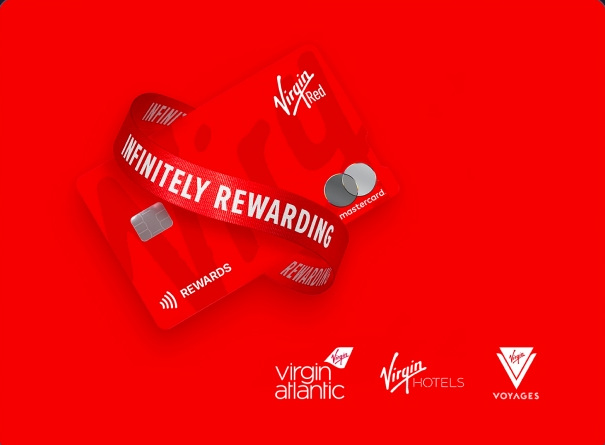 Red Virgin Red rewards artwork with Virgin brand marks.